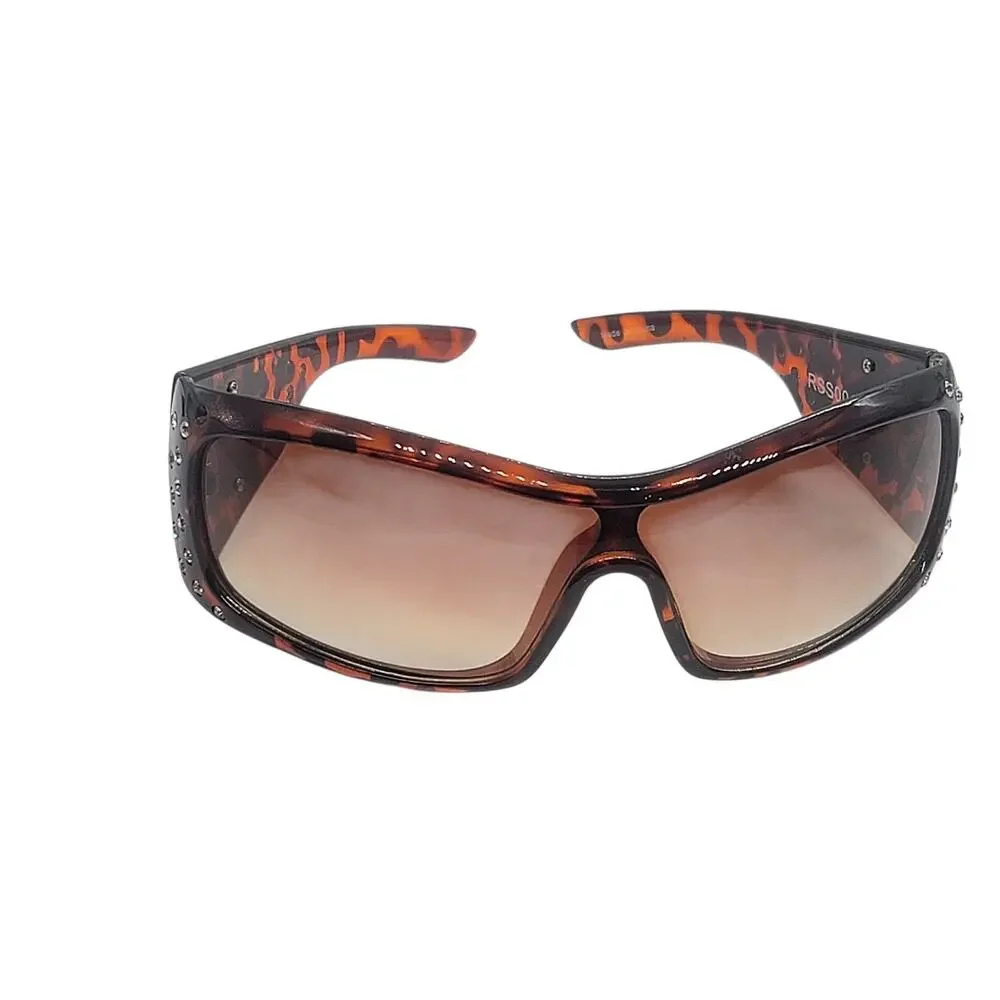Rustic Coutures Tortoise Shell Frame Sunglasses Rhinestones Turquoise Concho